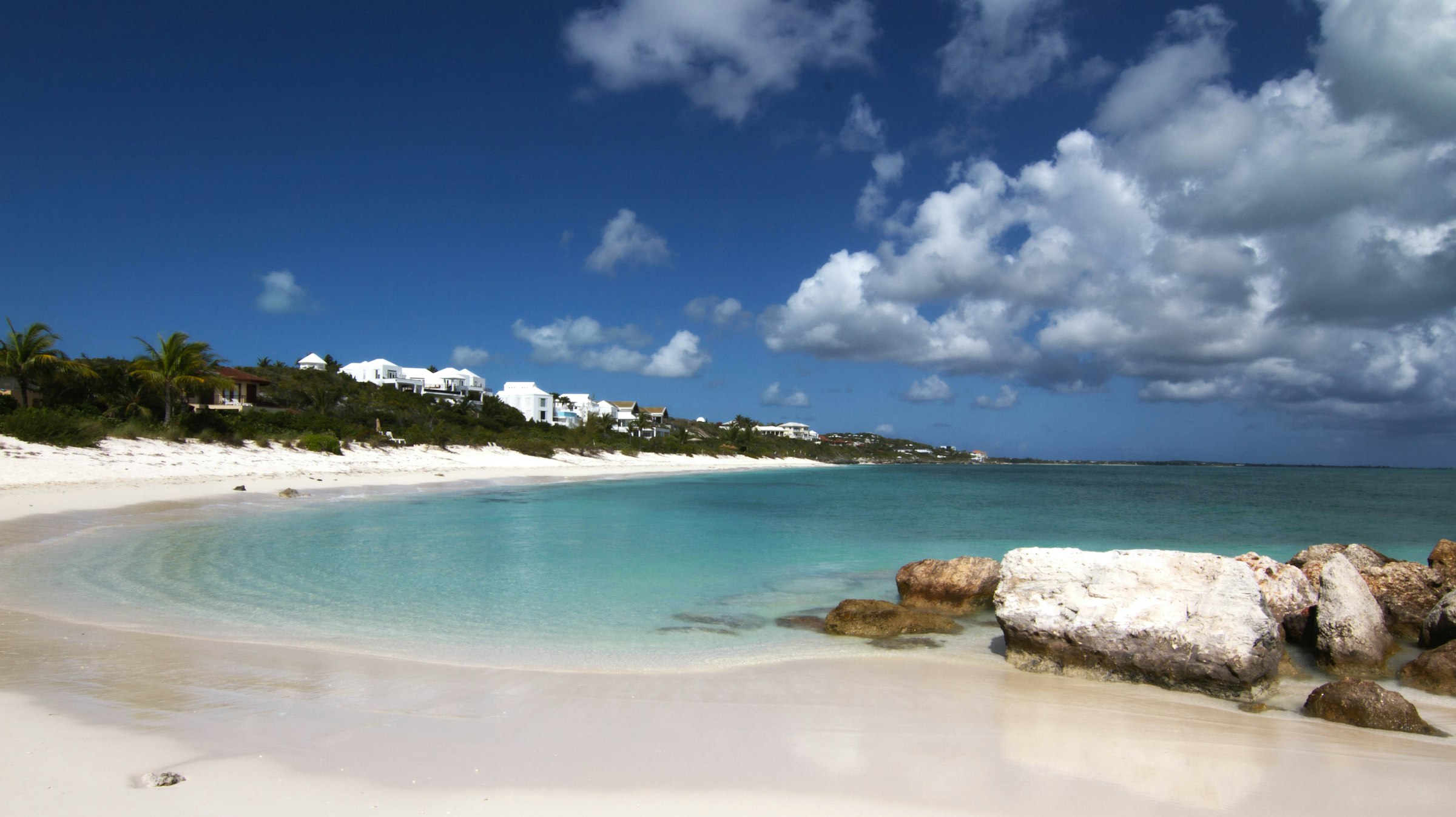 Turquoise cove beach with white villas, Turks and Caicos